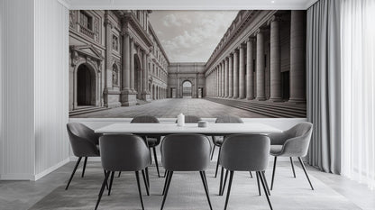 Contemporary Black & White wallpaper for Dining Room