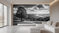 Contemporary Black & White wallpaper for Living Room