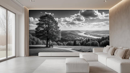 Contemporary Black & White wallpaper for Living Room