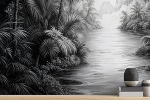 Contemporary Black & White wallpaper for Living Room