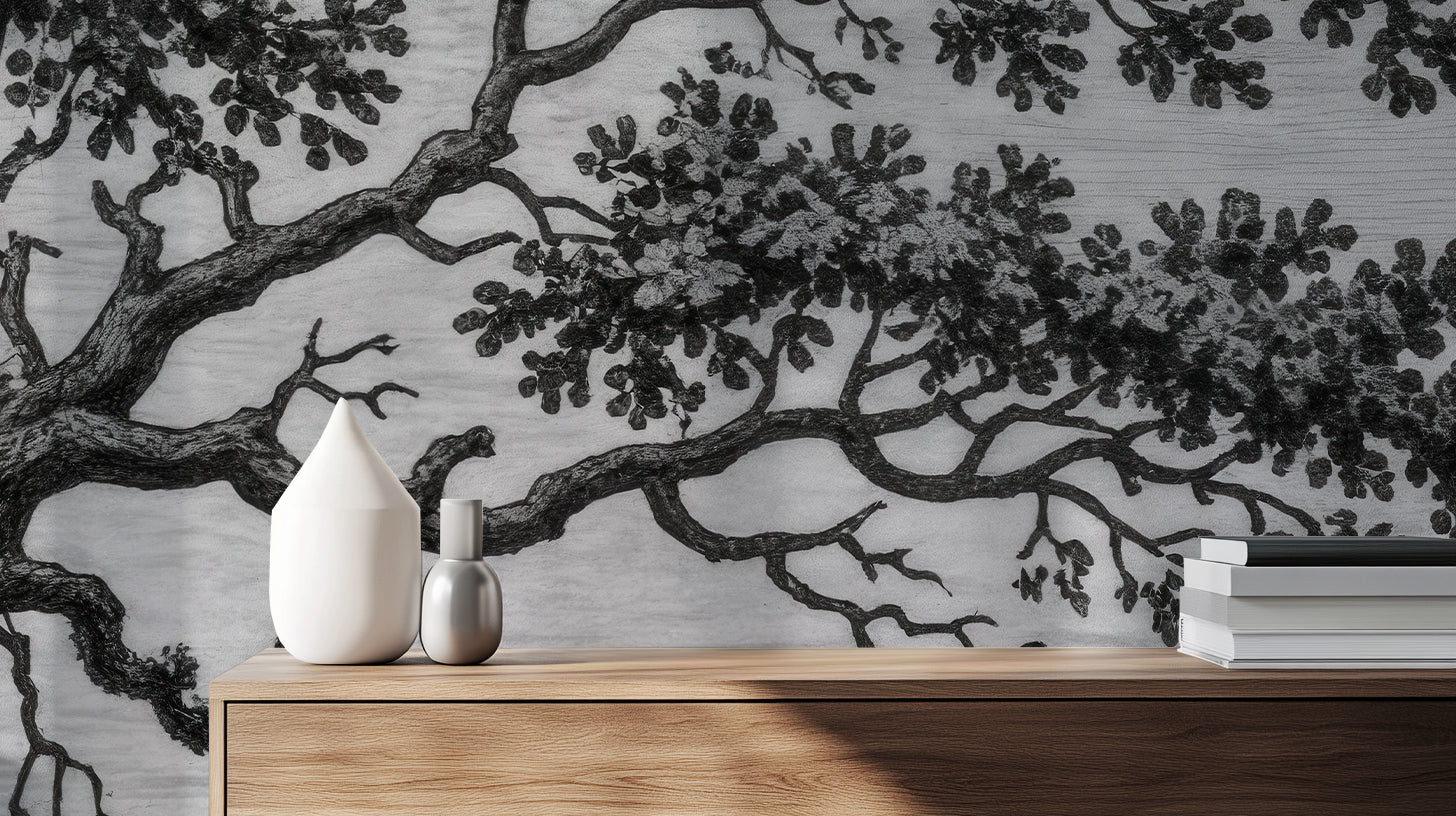 Contemporary Black & White wallpaper for Living Room