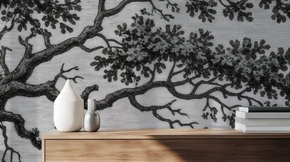 Contemporary Black & White wallpaper for Living Room
