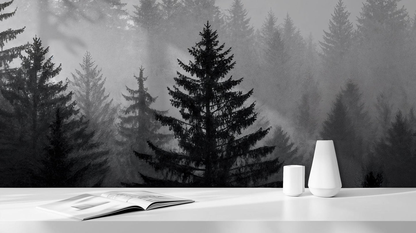 Contemporary Black & White wallpaper for Living Room
