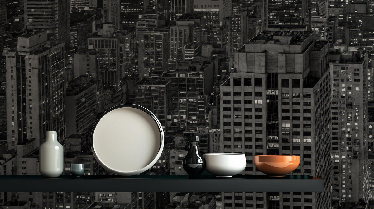 Contemporary Black & White wallpaper for Living Room