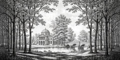Monochrome Landscape Bridge Wallpaper