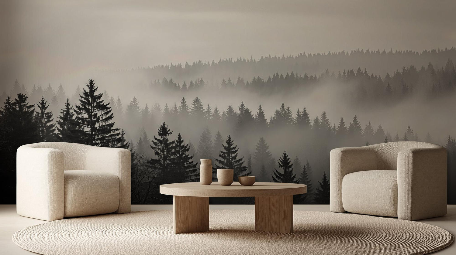 Contemporary Black & White wallpaper for Living Room