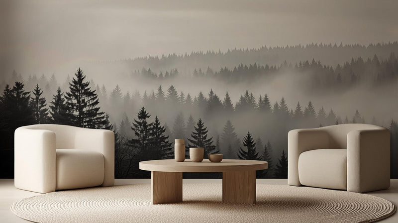 Contemporary Black & White wallpaper for Living Room