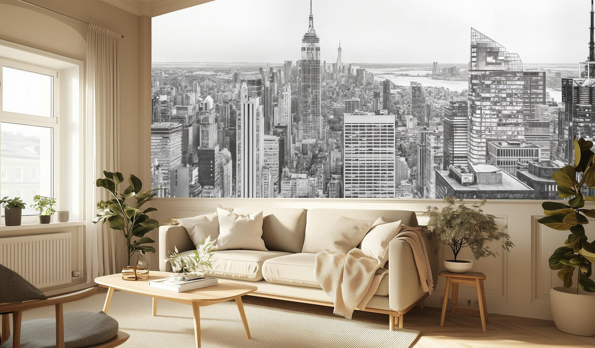 Contemporary Black & White wallpaper for Living Room