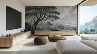 Contemporary Black & White wallpaper for Living Room