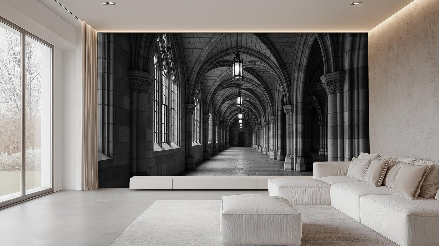 Contemporary Black & White wallpaper for Living Room