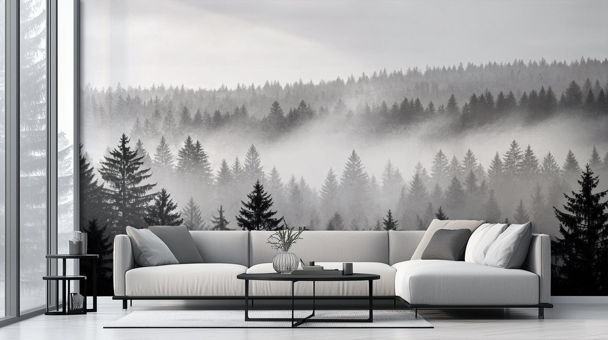 Contemporary Black & White wallpaper for Living Room