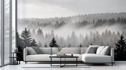 Contemporary Black & White wallpaper for Living Room