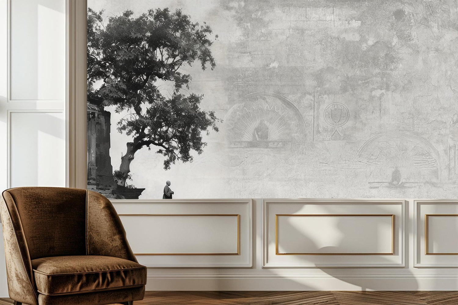 Minimalist Black & White wallpaper for Bedroom