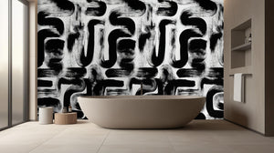 Modern Black & White wallpaper for Bathroom