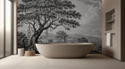 Modern Black & White wallpaper for Bathroom