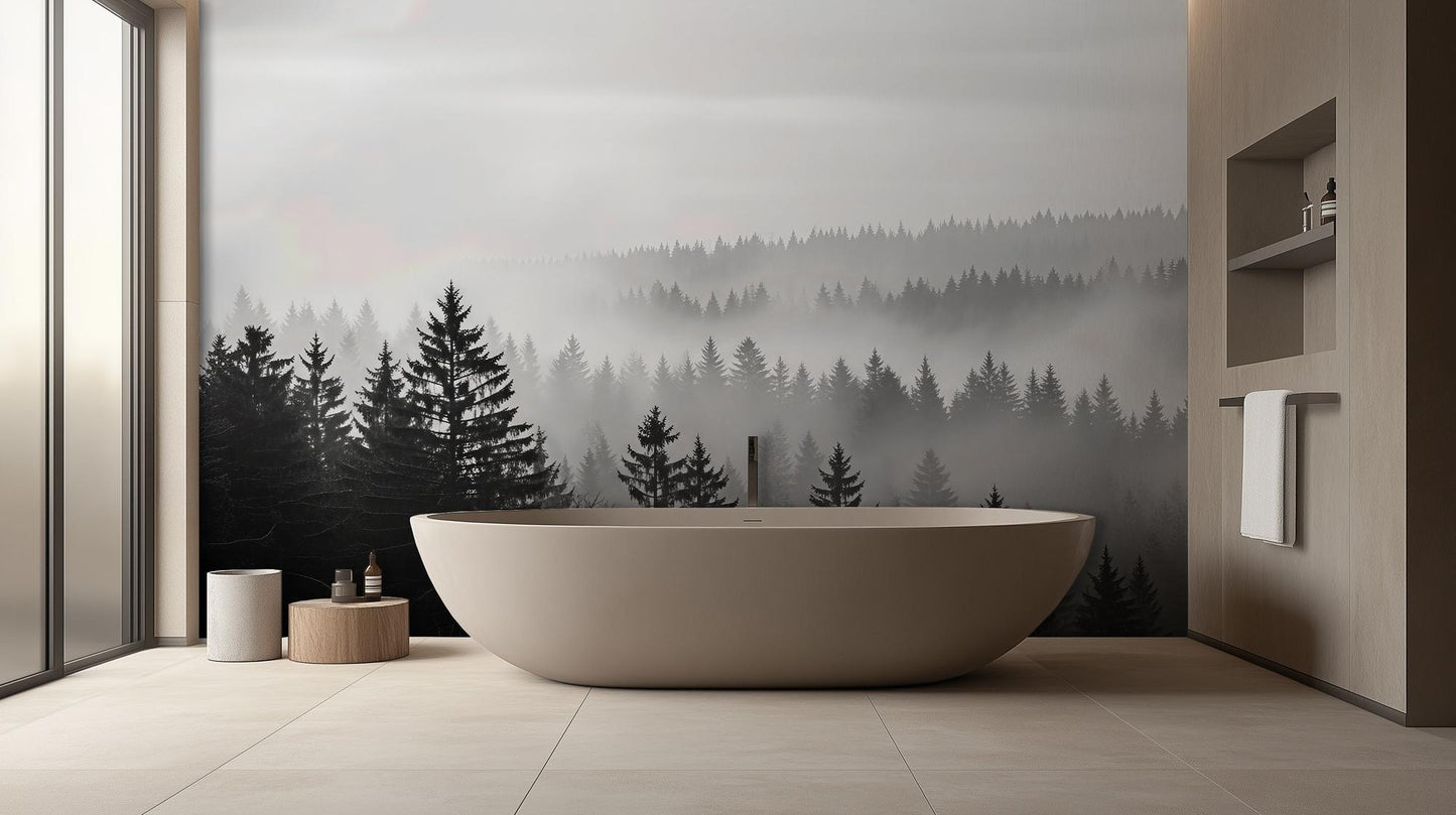 Modern Black & White wallpaper for Bathroom