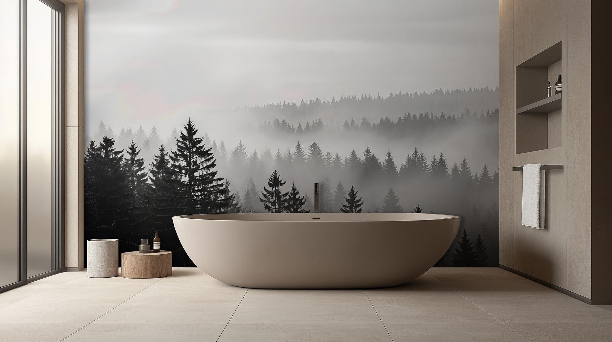 Modern Black & White wallpaper for Bathroom