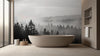 Monochrome Misty Forest Wallpaper