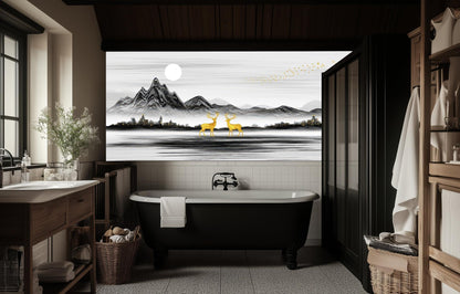 Modern Black & White wallpaper for Bathroom