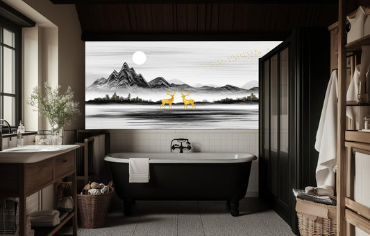 Modern Black & White wallpaper for Bathroom