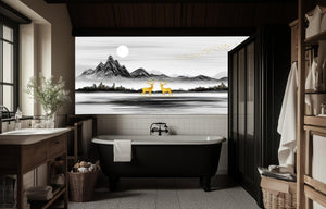 Modern Black & White wallpaper for Bathroom