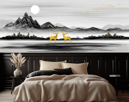 Modern Black & White wallpaper for Bedroom