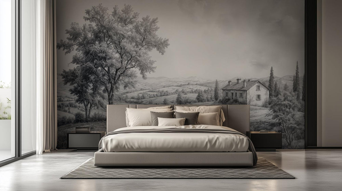 Modern Black & White wallpaper for Bedroom