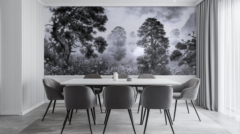 Modern Black & White wallpaper for Dining Room