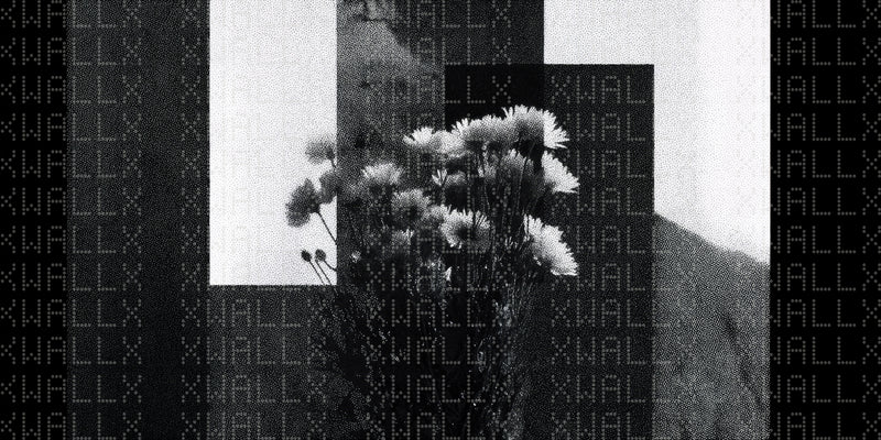 Monochrome Floral Dimension Wallpaper