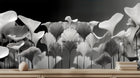 Modern Black & White wallpaper for Living Room