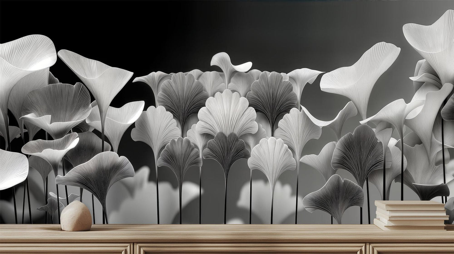 Modern Black & White wallpaper for Living Room