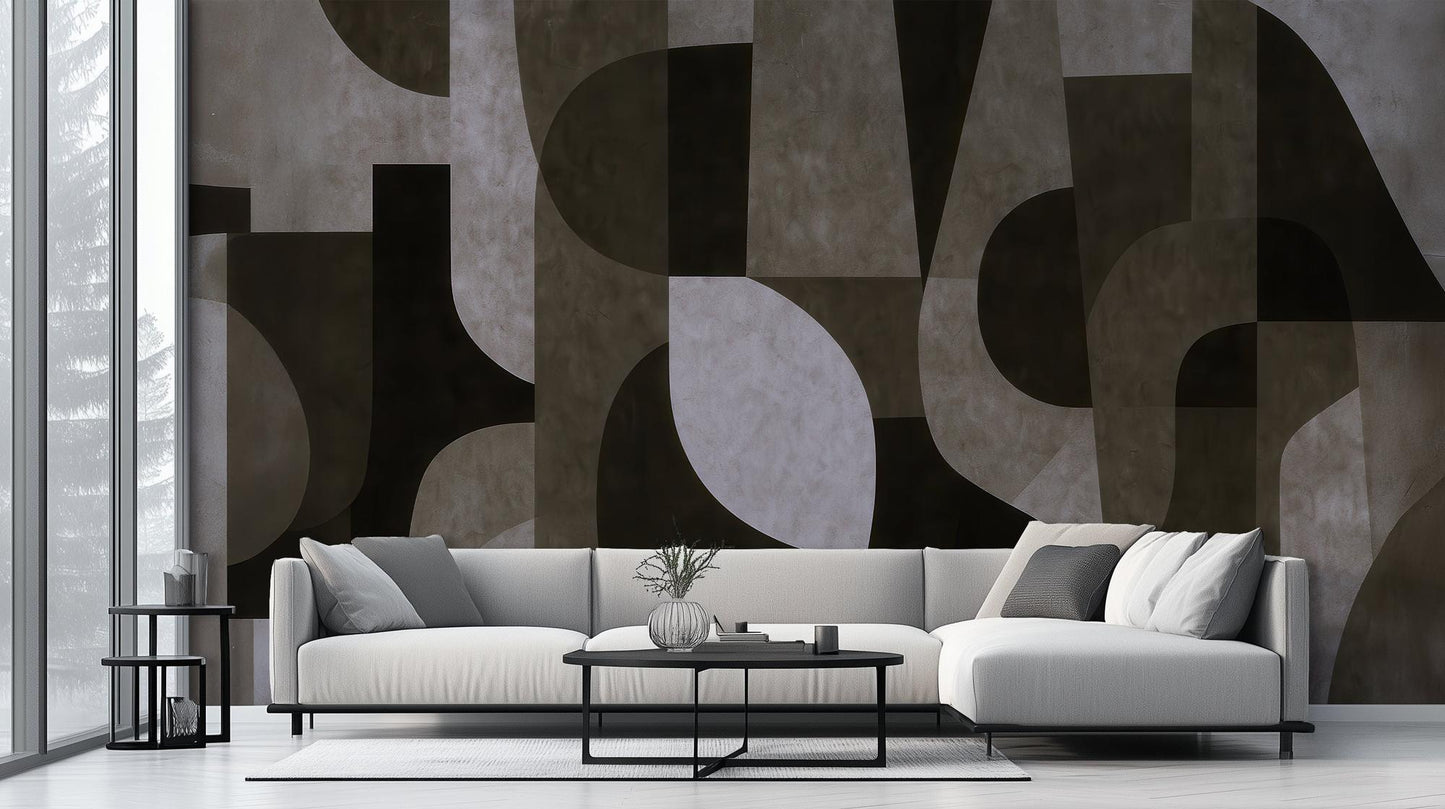 Modern Black & White wallpaper for Living Room