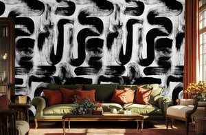 Modern Black & White wallpaper for Living Room