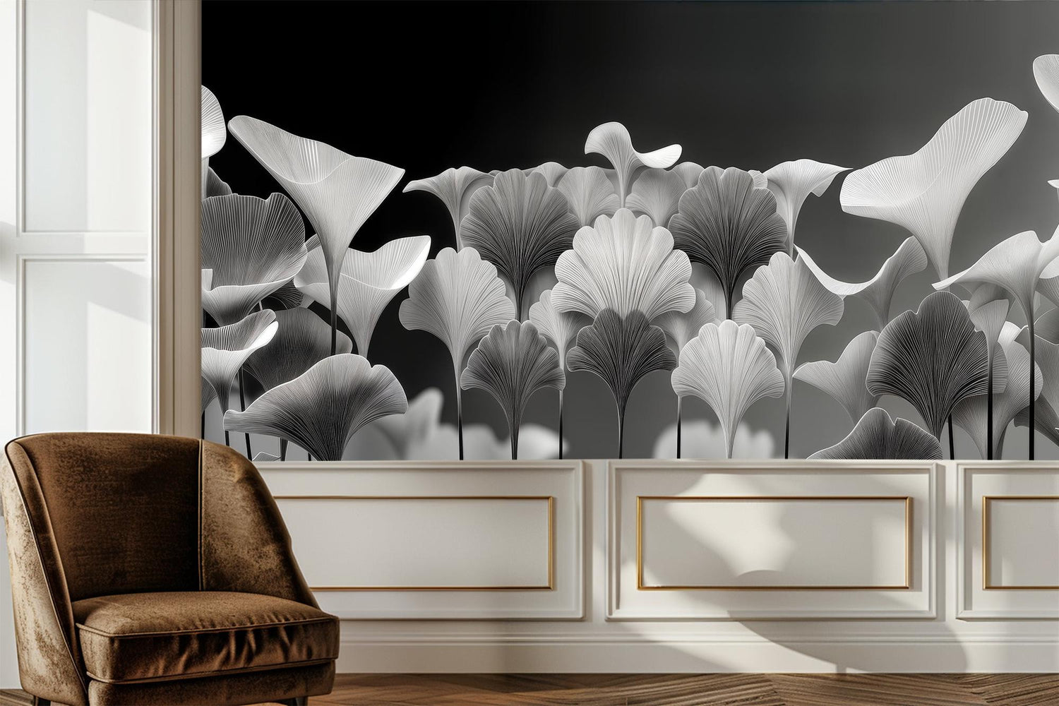 Modern Black & White wallpaper for Living Room