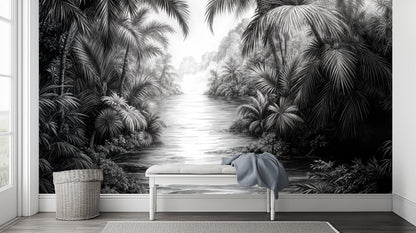 Modern Black & White wallpaper for Living Room