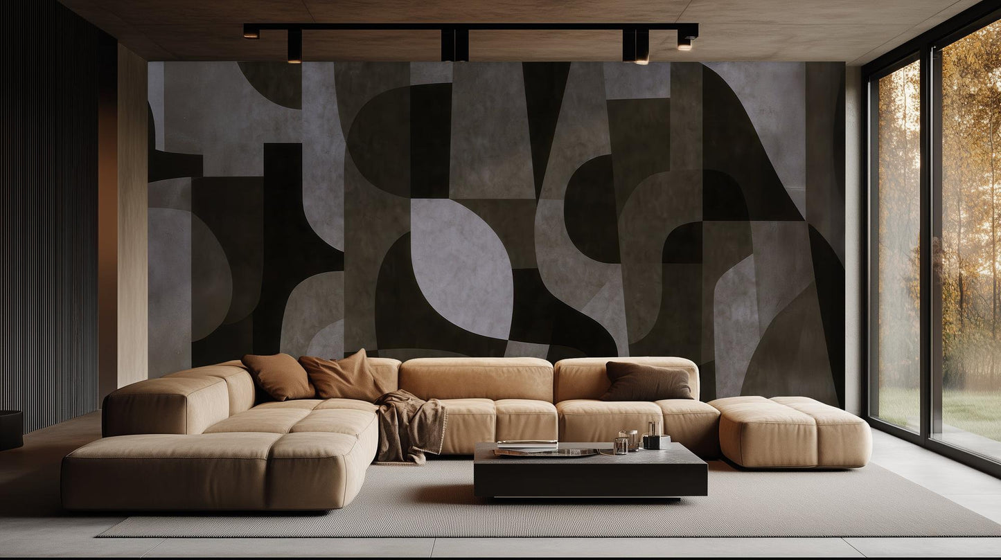 Modern Black & White wallpaper for Living Room