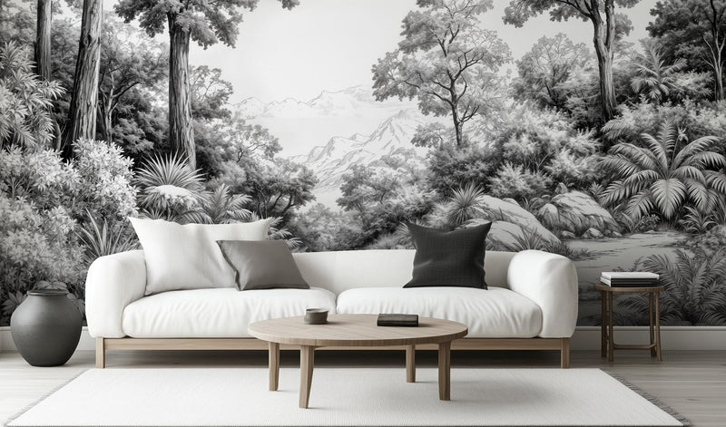 Modern Black & White wallpaper for Living Room