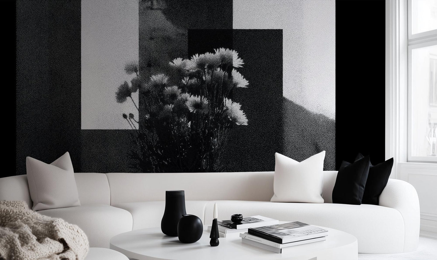 Modern Black & White wallpaper for Living Room