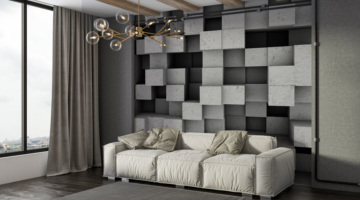 Modern Black & White wallpaper for Living Room