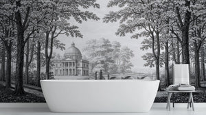Traditional Black & White wallpaper for Bathroom