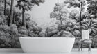 Traditional Black & White wallpaper for Bathroom
