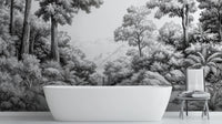 Banyo için Geleneksel Siyah & Beyaz duvar kağıdı