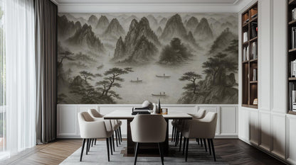 Traditional Black & White wallpaper for Bedroom