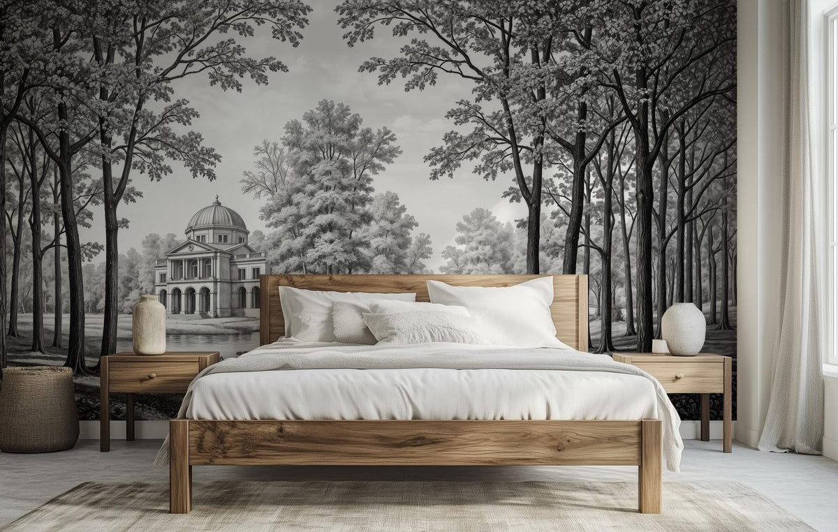 Traditional Black & White wallpaper for Bedroom