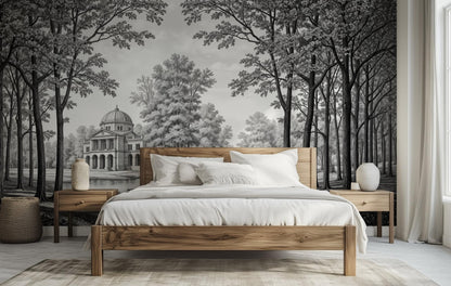 Traditional Black & White wallpaper for Bedroom