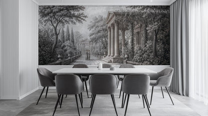 Traditional Black & White wallpaper for Dining Room