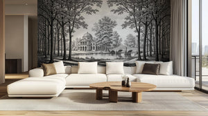 Traditional Black & White wallpaper for Living Room