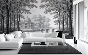 Traditional Black & White wallpaper for Living Room