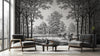 Monochrome Landscape Bridge Wallpaper