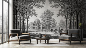 Traditional Black & White wallpaper for Living Room